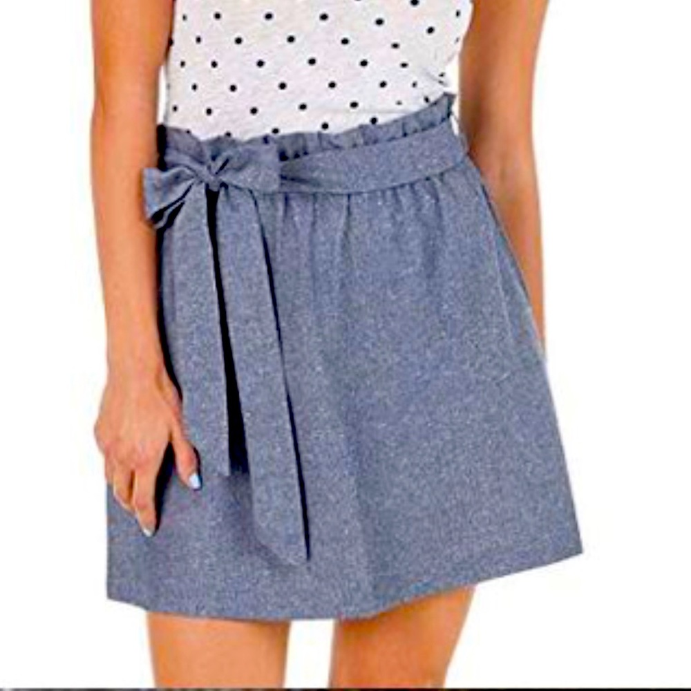 Blue/Gray Belted Skirt